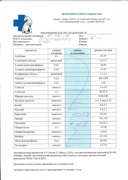 Прейскуранты ветеринарных клиник